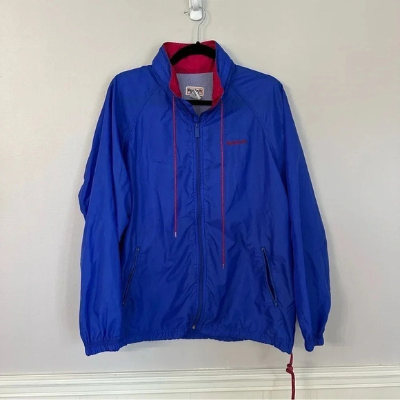 Reebok Sport Vintage Windbreaker Full Zip Jacket with Hood Option Sz L GUC - Picture 2 of 10
